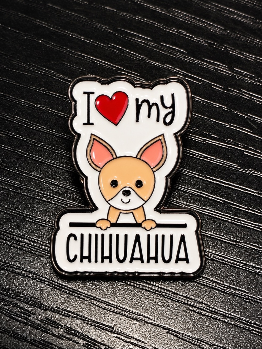 I Love My Chihuahua Enamel Pin | Cute Dog Lover Lapel Pin